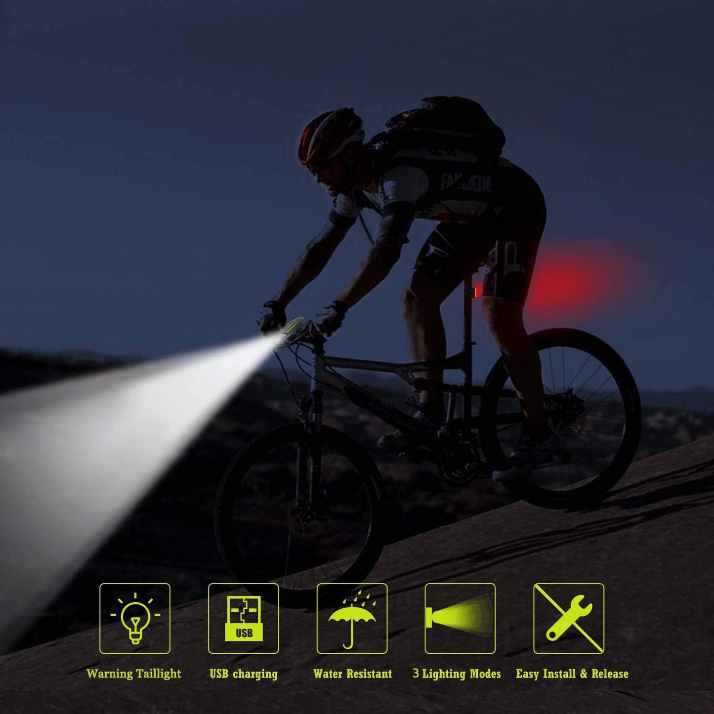 Bicycle Light with Super Loud Horn | USB Rechargeable & Waterproof